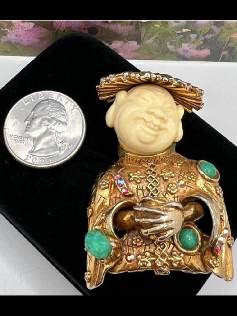 A HAR/Hargo Laughing BUDDA BROOCH. RARE PIECE IN EXCELLENT CONDITION. MAKE OFFER - Picture 3 of 16